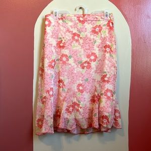 Cottagecore Fairycore Vintage Dress Barn Pink Floral Skirt Sz Large